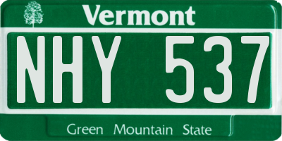 VT license plate NHY537