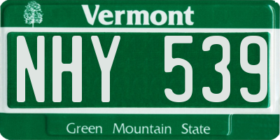 VT license plate NHY539