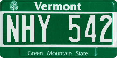 VT license plate NHY542
