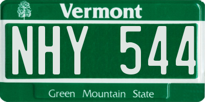 VT license plate NHY544