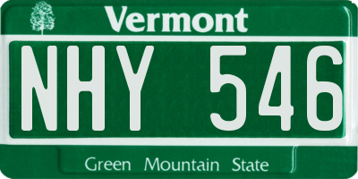 VT license plate NHY546