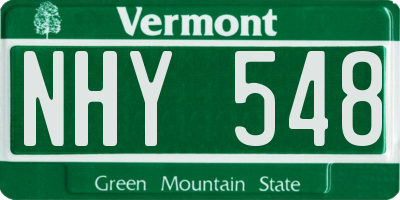 VT license plate NHY548