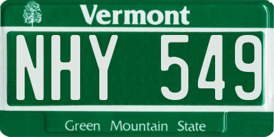 VT license plate NHY549