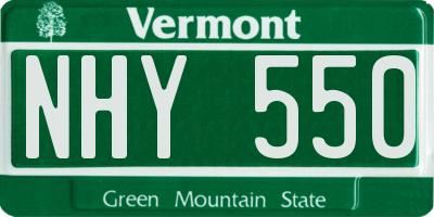 VT license plate NHY550
