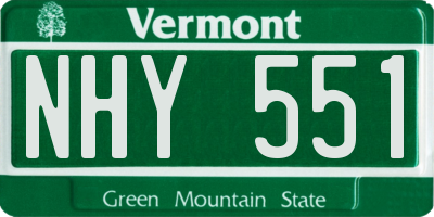 VT license plate NHY551