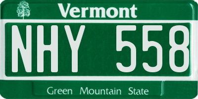 VT license plate NHY558