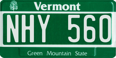 VT license plate NHY560