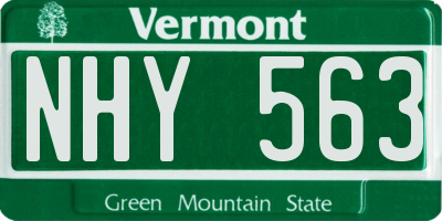VT license plate NHY563