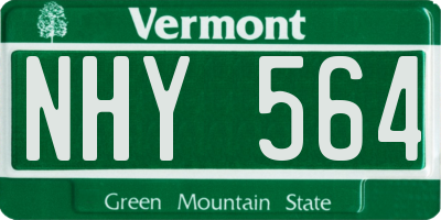 VT license plate NHY564