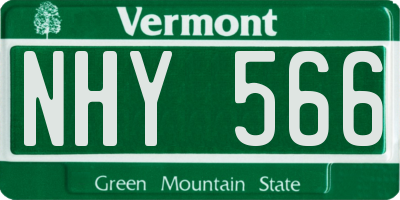 VT license plate NHY566