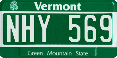 VT license plate NHY569
