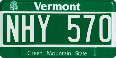 VT license plate NHY570