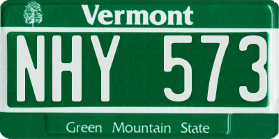 VT license plate NHY573
