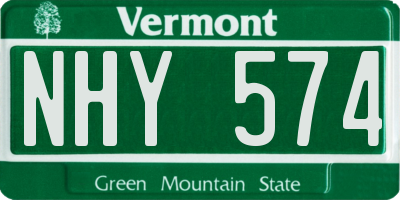 VT license plate NHY574