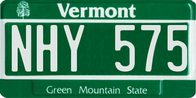 VT license plate NHY575