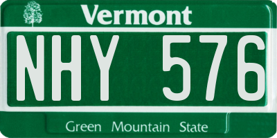 VT license plate NHY576