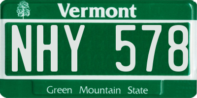 VT license plate NHY578