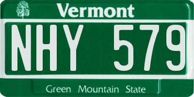 VT license plate NHY579