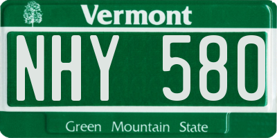 VT license plate NHY580