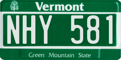 VT license plate NHY581