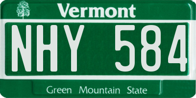 VT license plate NHY584
