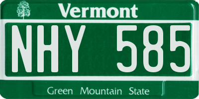 VT license plate NHY585