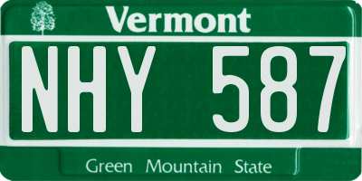 VT license plate NHY587