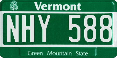 VT license plate NHY588