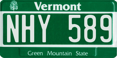 VT license plate NHY589