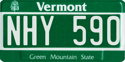 VT license plate NHY590