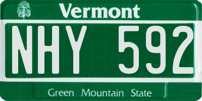 VT license plate NHY592