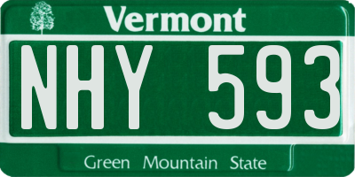 VT license plate NHY593
