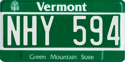 VT license plate NHY594