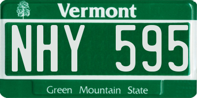VT license plate NHY595