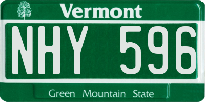 VT license plate NHY596