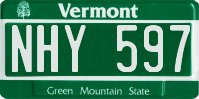 VT license plate NHY597