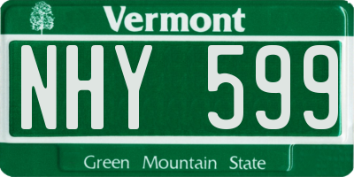 VT license plate NHY599
