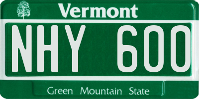 VT license plate NHY600