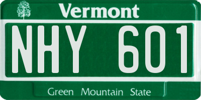 VT license plate NHY601