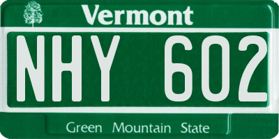 VT license plate NHY602