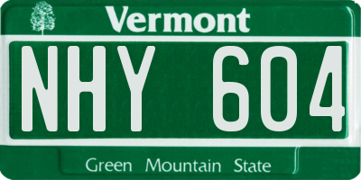 VT license plate NHY604