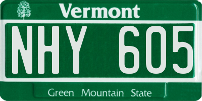 VT license plate NHY605