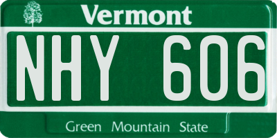 VT license plate NHY606