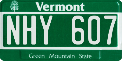 VT license plate NHY607