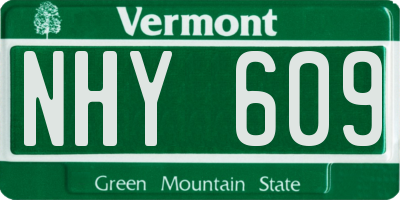 VT license plate NHY609