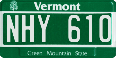 VT license plate NHY610
