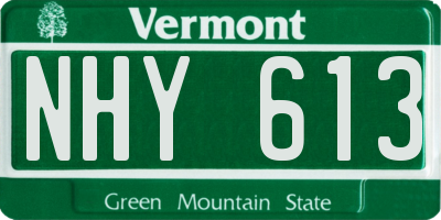 VT license plate NHY613