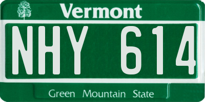 VT license plate NHY614