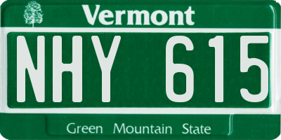 VT license plate NHY615