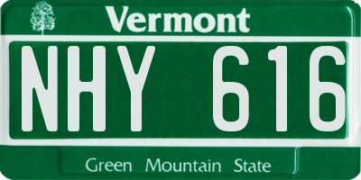 VT license plate NHY616